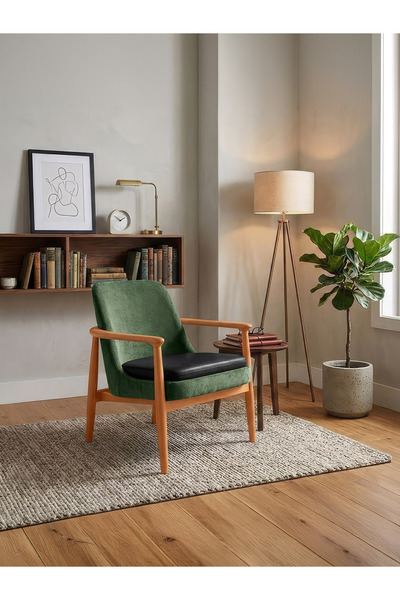 Gazzini Furniture Tai İskandinav Ahşap Kolçaklı Berjer