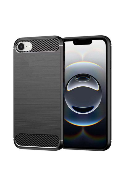 Techsuit Husă pentru iPhone 16e, Silicon Carbon, negru - negru