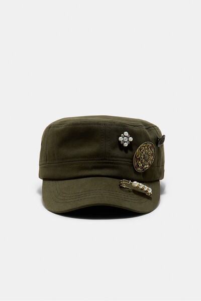 Stradivarius Boncuklu militer şapka