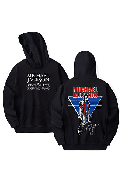STİL-X Φούτερ με κουκούλα από βαμβάκι με στάμπα Michael Jackson, μακρυμάνικο,...