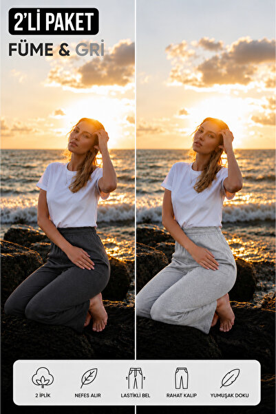 MODABOX 2Pcs Women's Aura Series Tracksuit Bottom Double Pack Comfortable Fit...