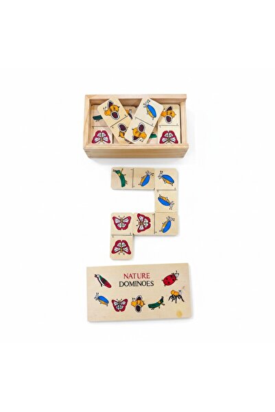 TUFY TOYS Wooden Nature Domino Game Set - 28 Pieces Educational Wooden Domino...