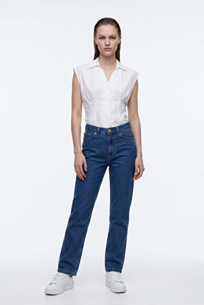 HAKKE Pantaloni de damă tip Mom Fit din denim