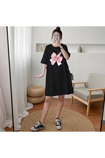 classy moda Γυναικείο μπλουζάκι με στάμπα με ροζ κορδέλα και κραγιόν, εξαιρετ...
