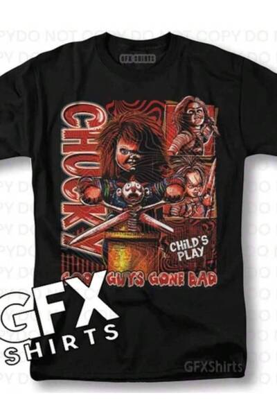 NOURAM Childs Play 90s Horror Movie Vintage Graphic Design T-Shirt-1