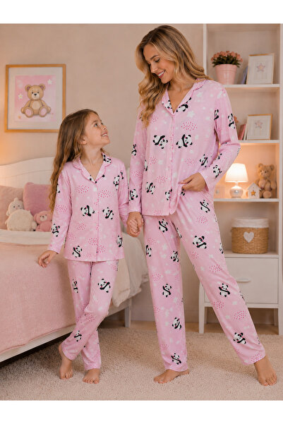 zahider Mother-Daughter Cotton Button-Down Long-Sleeved Pajama Set (the Price...