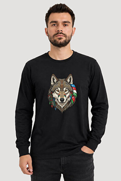 The Baski Kurt Turan Printed Turkish States Design with Wolf and Moon Star Ba...