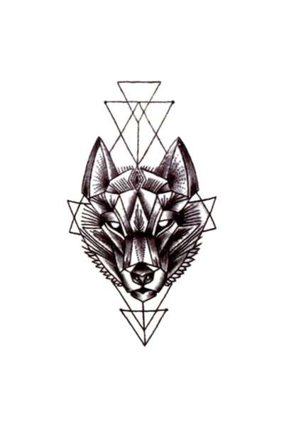 FlashTattoosRomania Tatuaj Temporar, Tatuaje Flash România, Mini Lup Geometri...