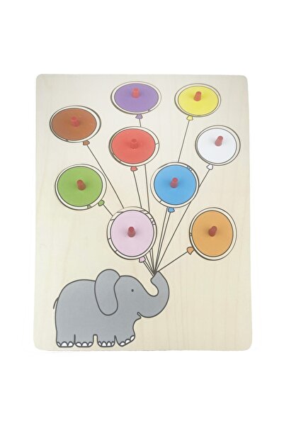 Sunman Puzzle educativ din lemn, Culori, 9 piese