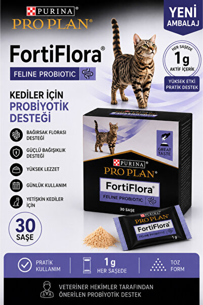 Pro Plan Proplan Fortiflora Kedi Probiyotiği 30 Saşe (Yeni Ambalaj-1 gr Saşe)...