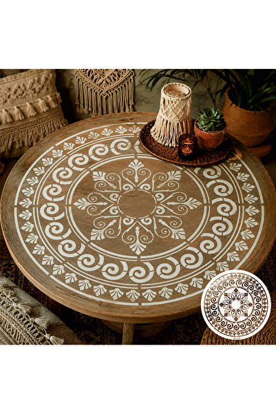 STENCİLTASARIM Stencil Tasarım Dnt007 Mandala- Dekoratif Duvar, Eşya,kumaş,fa...