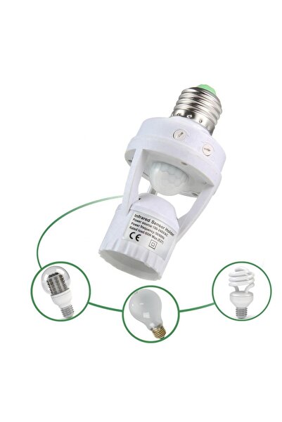 Noname Adaptor Dulie E27 cu Senzor de Mișcare PIR 360°, Suport Bec Inteligent...
