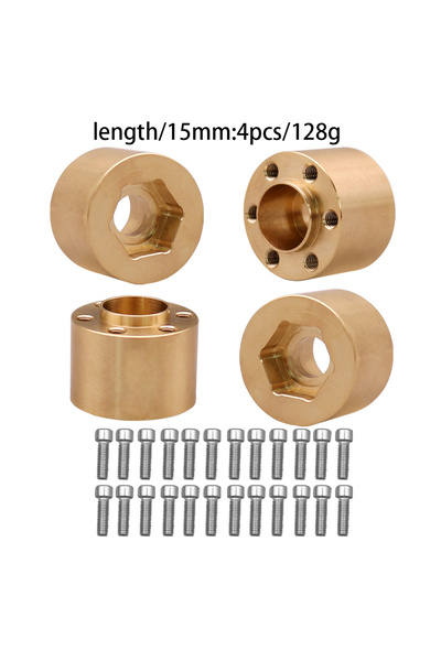 Choice7 G 4pcs 15MM Brass Weights 12mm Wheel Hex Hub Widen Adapter for 1/10 R...