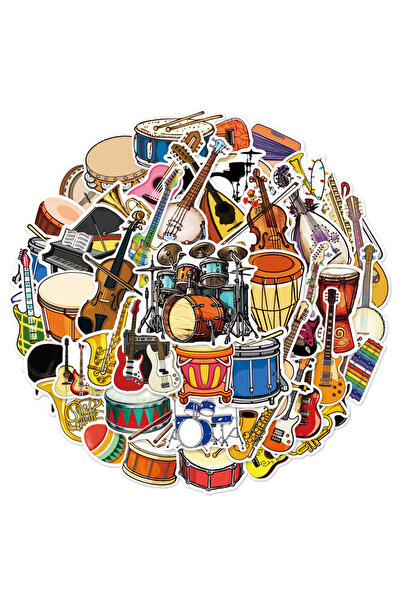 Choice 50pcs 50pcs Cartoon Musical Instruments Stickers Graffiti for Phone La...