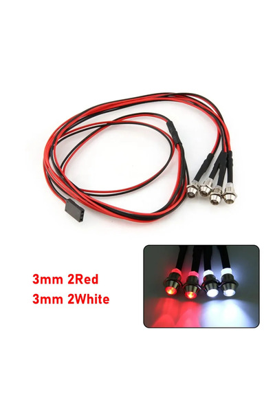 Choice13 طقم إضاءة LED بتحكم عن بعد 3 مم 2R 2W للمصابيح الأمامية والخلفية لسي...