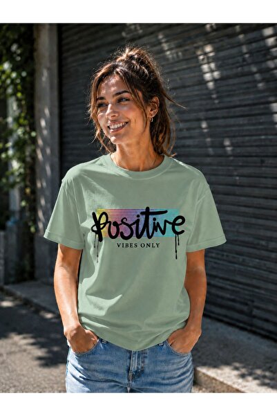 3S MODA تي شيرت نسائي أساسي مطبوع رقميًا من Positive Digital