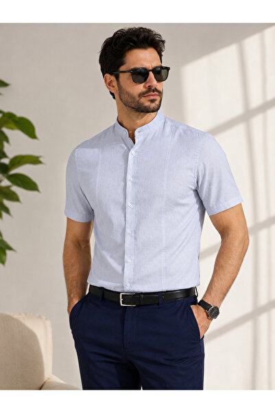 COLVIS MAN قميص رجالي صيفي من الكتان من نوع Slimfit Kısakol Hakimyaka