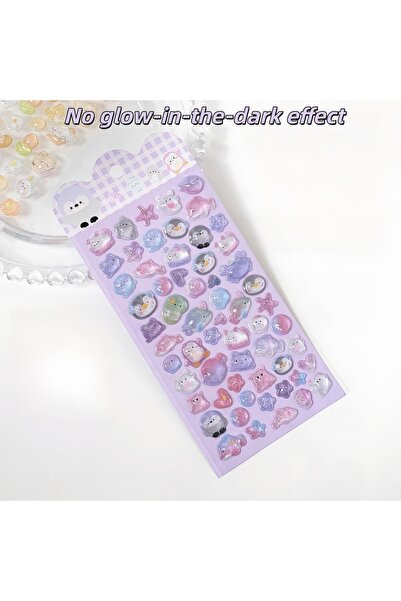 Choice11 1Pc Purple Two Types of 3D Embossed Stickers: Luminous/Non-Luminous,...