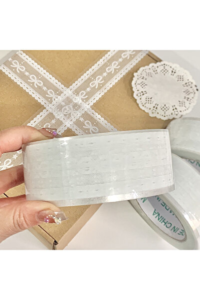 Choice 1 Roll 100m/Roll Bow Lace Transparent Tape Gift Box Packaging Tape DIY...