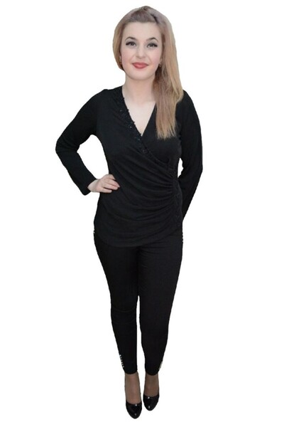 OEM Bluza cu maneca lunga, in nuanta neagra, potrivita pentru ocazii
