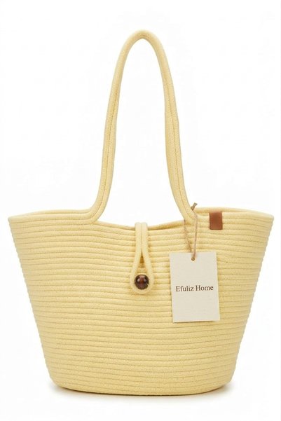 Efuliz Home Straw Beach Bag Handmade Bohemian Summer Shoulder Bag for Women