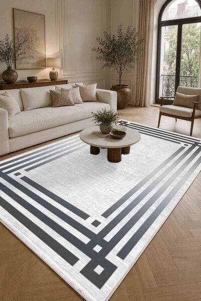 NOVİRA HOME Lüks Salon Halısı Makinede Yıkanabilir Kaymaz Taban Halı