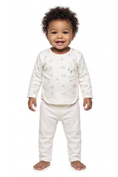 BabyCosy Organic Wear 100% Organic Cotton Unisex Baby Set, Lamb Patterned 2-P...