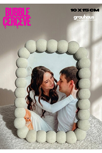 GRAUHAUS Dekoratif Balon Detaylı Bohem Çerçeve Pastel Yeşil 10x15 CM Estetik ...