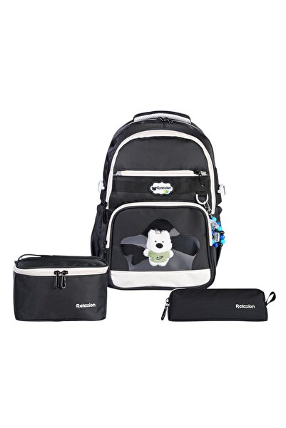 ERDEM KIDS Relaxion 1920 Primary School Boys' Black Ergonomic School Bag Set ...