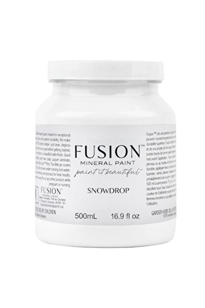 Fusion Vopsea minerală pentru mobilier, Snowdrop, alb pur, finisaj mat, cu pr...