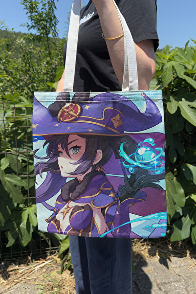 ZipZap Mona Genshin Impact V1 Double-Sided Canvas Print Tote Bag Anime Bag