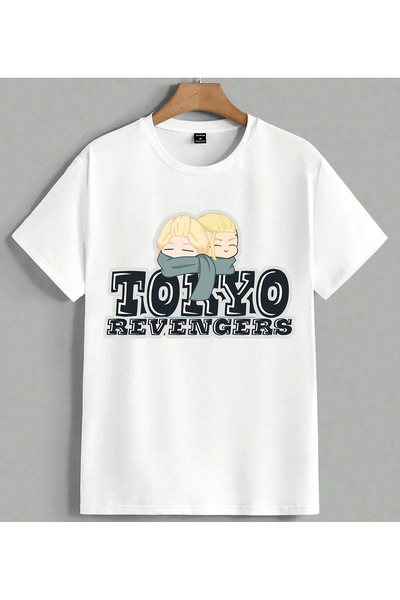 ELFERA Tosii Revengers Anime Girl Yellow Printed Unisex Oversize T-Shirt White