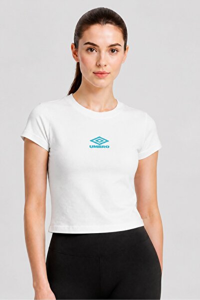 UMBRO Women Fitted Short Sleeve Outdoor Crop T-Shirt, White