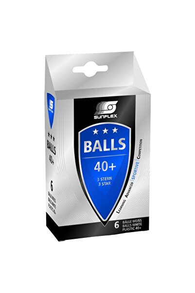 SUNFLEX كرة تنس الطاولة بيضاء اللون للجنسين من نوع Non Celluloid Tt-ball 3-star