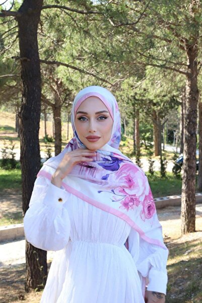 Hazamoda Peony Aqua Soft Shawl Pink