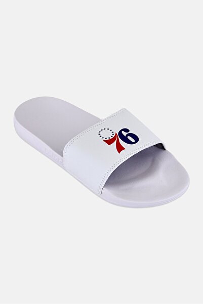 iSlide Men Philadelphia 76ers Primary Logo Slip On Slides, White