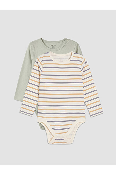 LC Waikiki Body-uri cu capse pentru bebeluși, cu dungi, pachet de 2