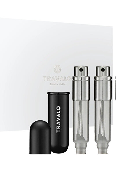Travalo Atomizor de parfum clasic reîncărcabil, negru, set cadou 3 x 5 ml