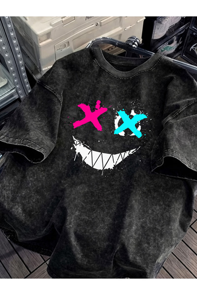 Pink Sky Unisex Oversize Vintage Washed Street Style Μόδα του δρόμου Βαμβακερ...