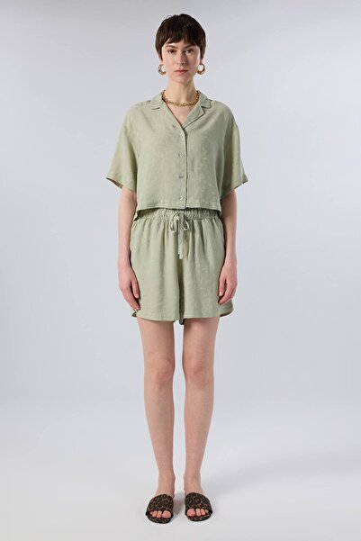 İpekçi Otantik Botanica Shade Textured Tencel Shirt Island Tea