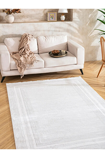 Tuğra Halı Sıla SL03 240 x 340 Krem Akrilik Modern Salon Halısı Yumuşak Dokul...