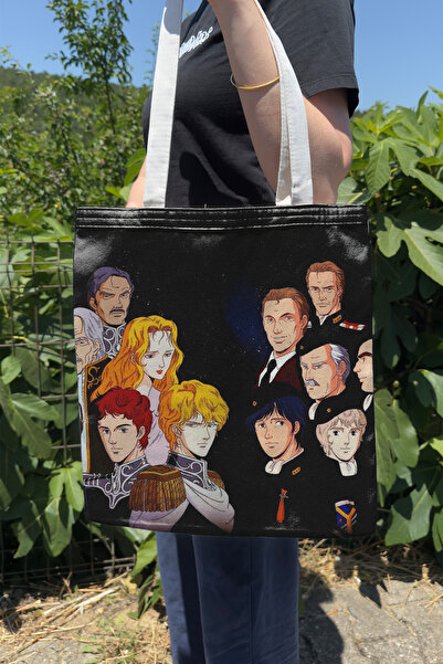 ZipZap Ginga Eiyuu Densetsu V4 Summer Winter Double Sided Canvas Print Tote B...