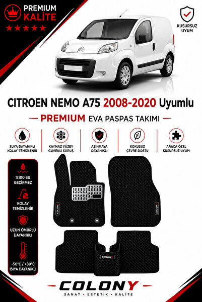 COLONY Citroen Nemo (Uyumlu EVA Paspas Tam Set–Araca Özel,Kolay Montaj,Su Geç...