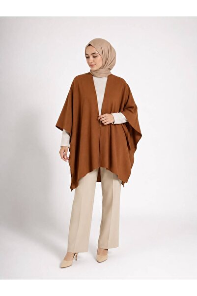 ÇALIKUŞU TRİKO Plain Seamless Simple Poncho Shawl
