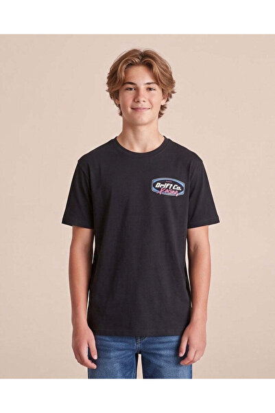 REDTAG Senior Boys Black 1UP Spandex T-Shirt