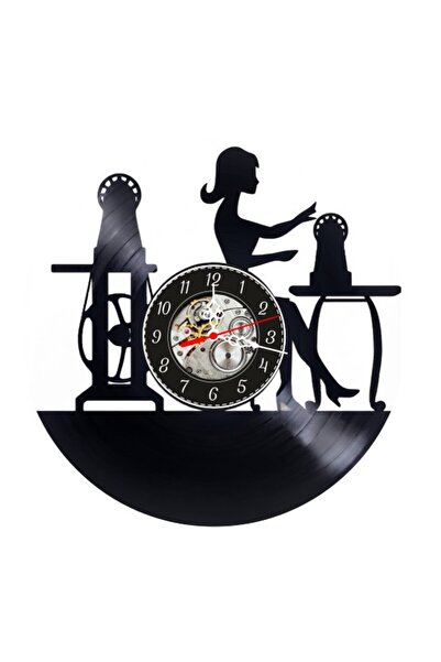 OEM Decorative Wall Clock made from Vinyl Record, Seamstress at Sewing Machin...