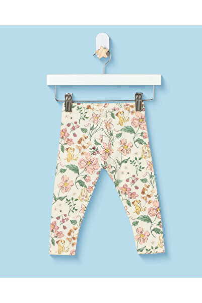 REDTAG Infant Girls Cream All Over Print Leggings