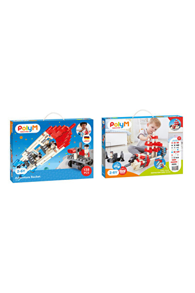 PolyM Set de constructie "Rakieta", 138 elemente, colorat, 2+ ani
