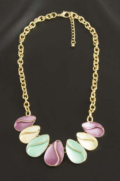 TakÇalıştır Flower Enamel Metal Necklace