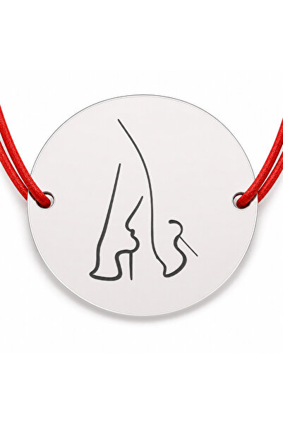 Simoshop Brățară argint 925 cu pantofi stiletto, șnur reglabil — cadou pentru ea